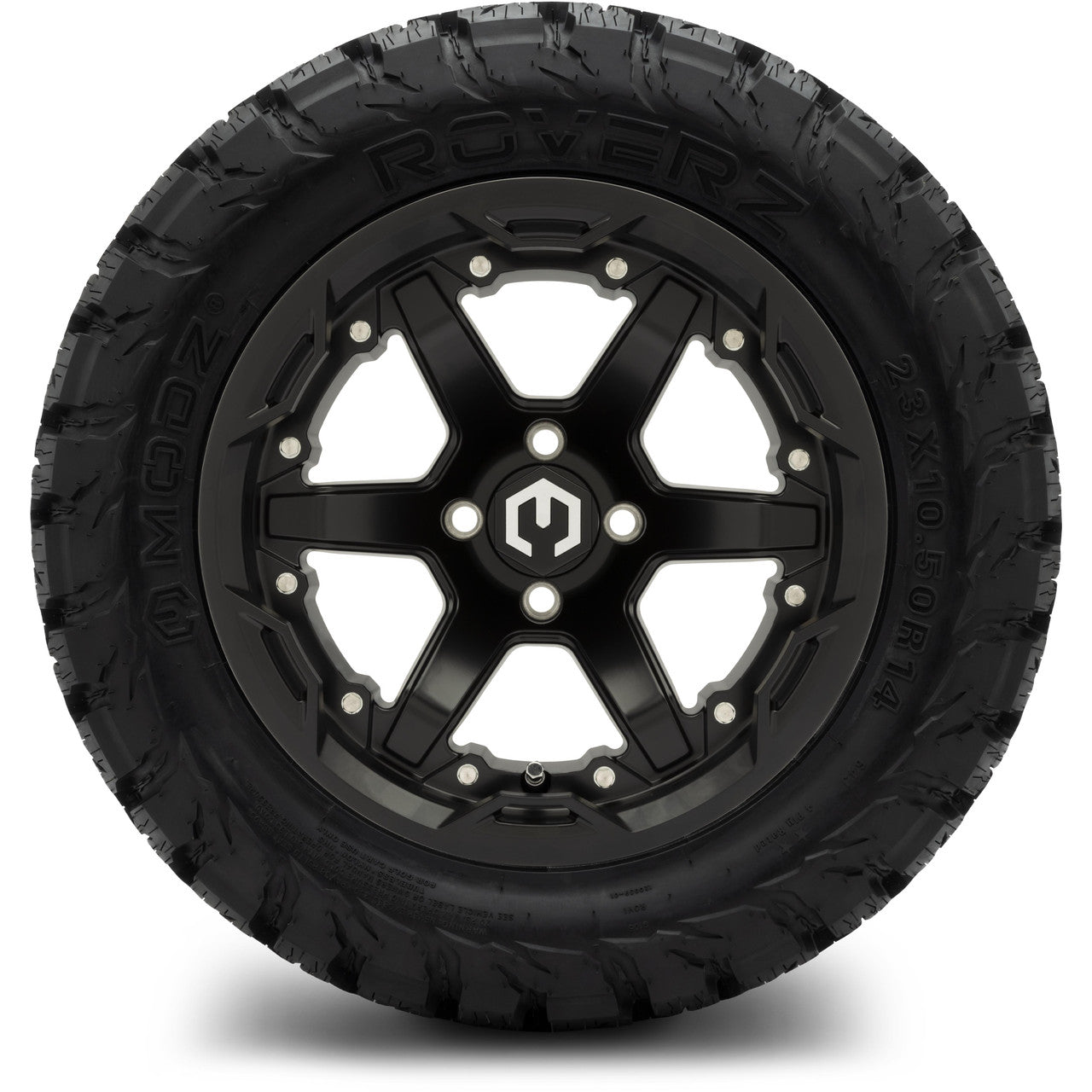 MODZ® 14" Gladiator Matte Black Wheels and Off-Road Tires Combo (Arisun X-Armory All-Terrain 23x10-14 Radial)