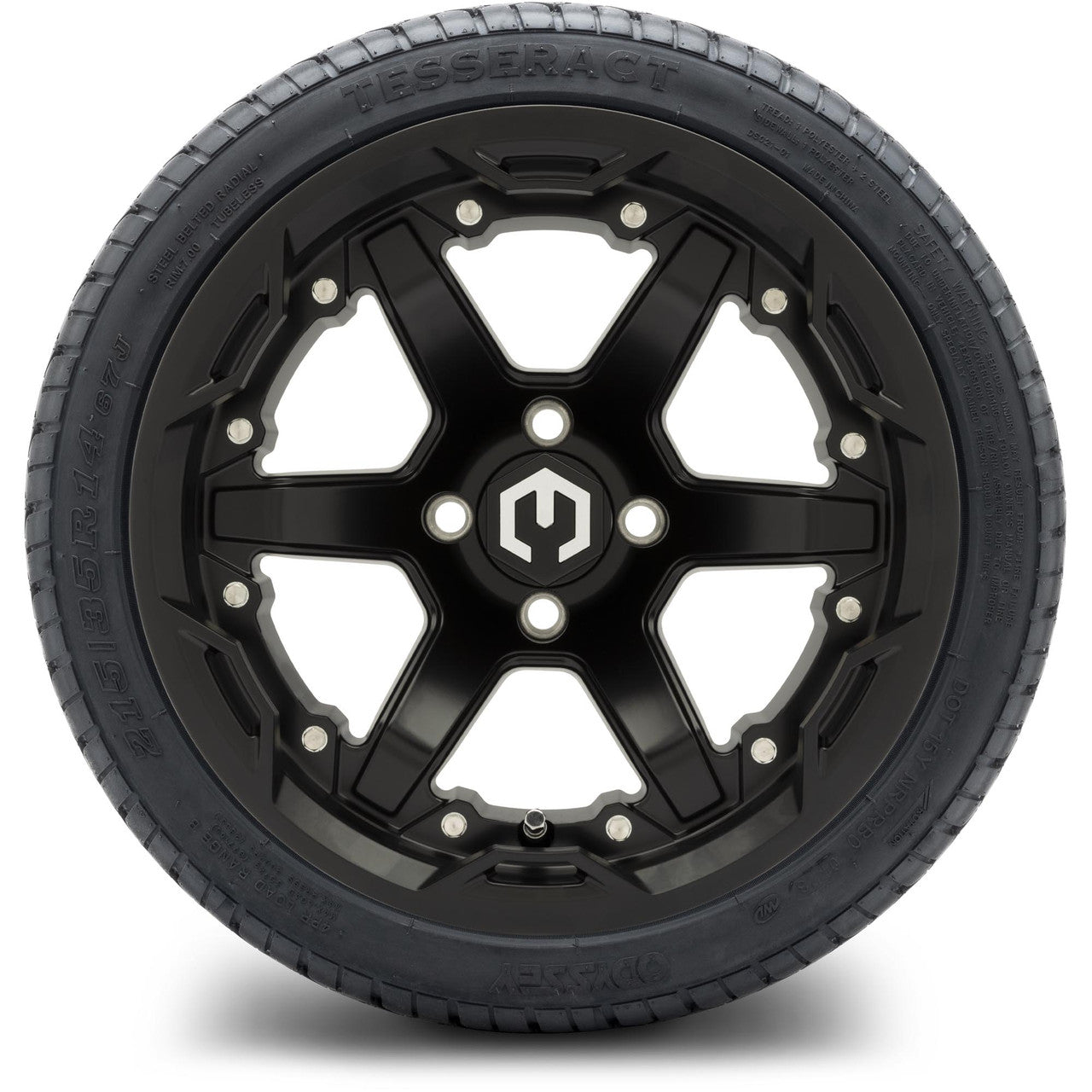 MODZ® 14" Gladiator Matte Black Wheels and Street Tires Combo (MODZ Street Fox Radial 205/40-14)