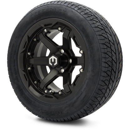 MODZ® 14" Gladiator Matte Black Wheels and Street Tires Combo (Odyssey Tesseract Steel Belted Radial 215/50-14)