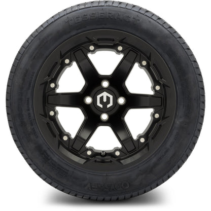 MODZ® 14" Gladiator Matte Black Wheels and Street Tires Combo (Odyssey Tesseract Steel Belted Radial 215/50-14)
