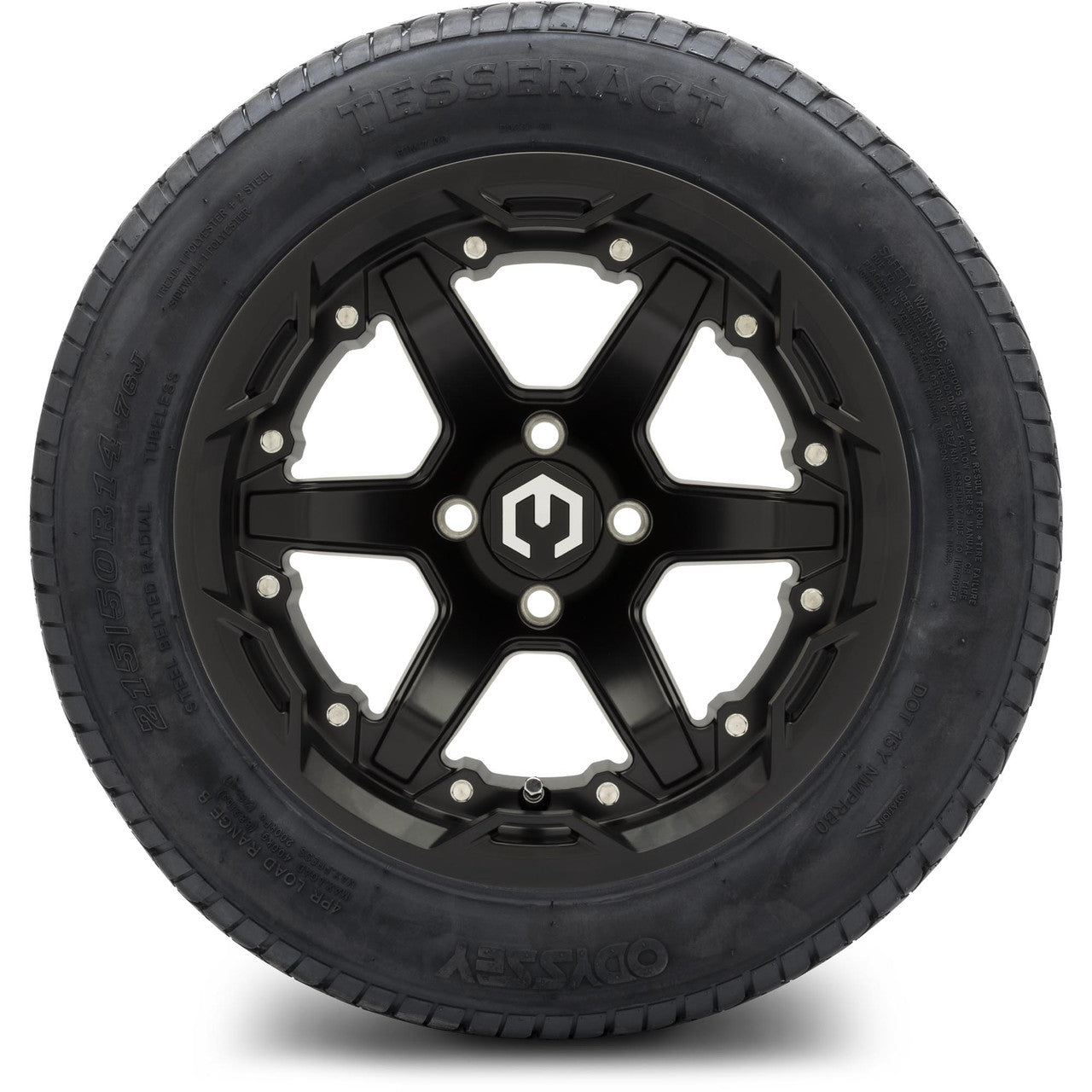 MODZ® 14" Gladiator Matte Black Wheels and Street Tires Combo (MODZ Street Fox Radial 205/40-14)