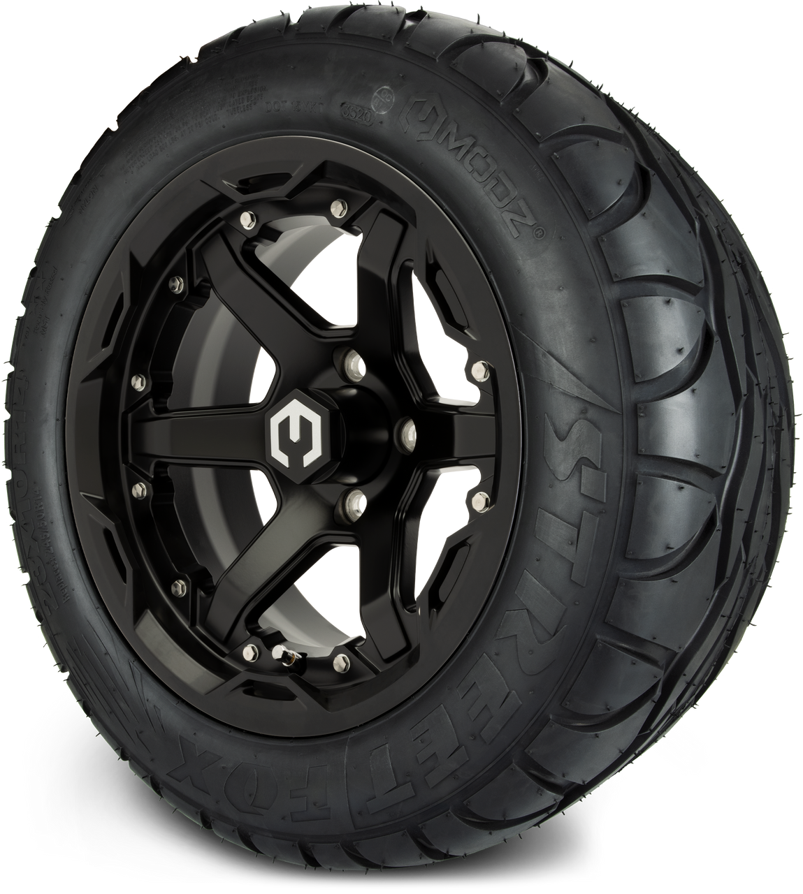 MODZ® 14" Gladiator Matte Black Wheels and Street Tires Combo (MODZ Street Fox Radial 23x10-14)