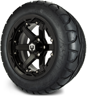 MODZ® 14" Gladiator Matte Black Wheels and Street Tires Combo (MODZ Street Fox Radial 23x10-14)