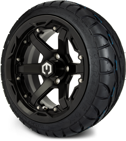 MODZ® 14" Gladiator Matte Black Wheels and Street Tires Combo (MODZ Street Fox Radial 23x10-14)