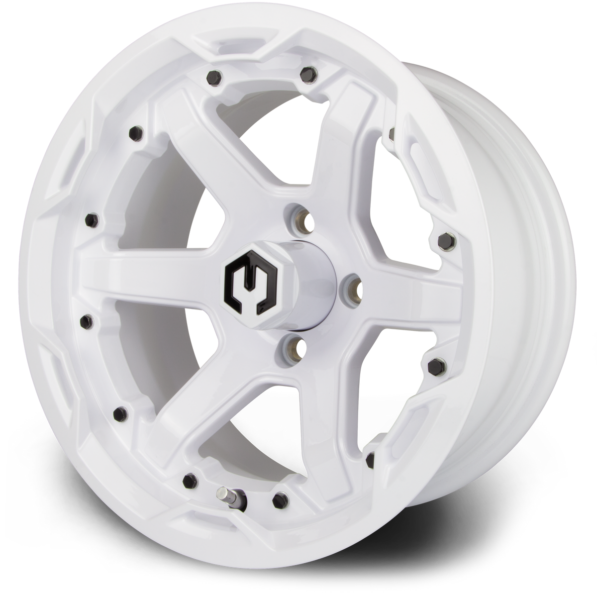 MODZ® 14" Gladiator Glossy White Wheels & Off-Road Tires Combo (Xcomp Gladiator 23-10-14 Radial)