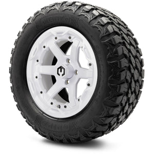 MODZ® 14" Gladiator Glossy White Wheels & Off-Road Tires Combo (MODZ Gripz 23x10-14)