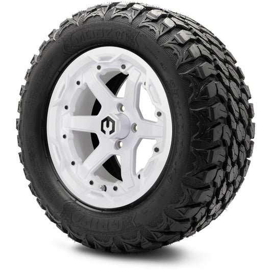 MODZ® 14" Gladiator Glossy White Wheels & Off-Road Tires Combo (MODZ Gripz 23x10-14)