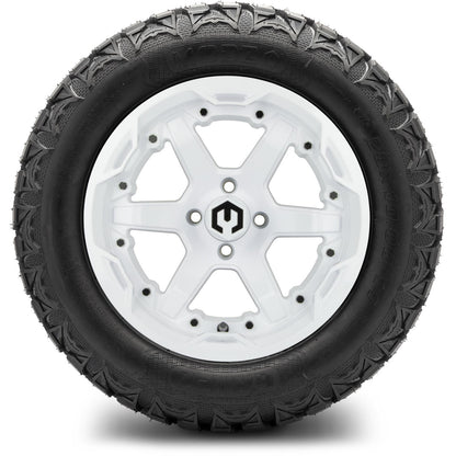 MODZ® 14" Gladiator Glossy White Wheels & Off-Road Tires Combo (Xcomp Gladiator 23-10-14 Radial)