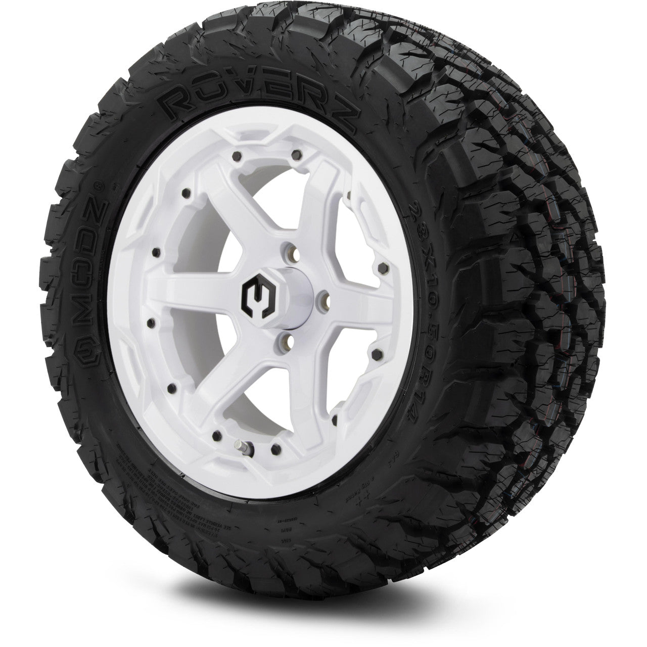 MODZ® 14" Gladiator Glossy White Wheels & Off-Road Tires Combo (Arisun X-Armory All-Terrain 23x10-14 Radial)