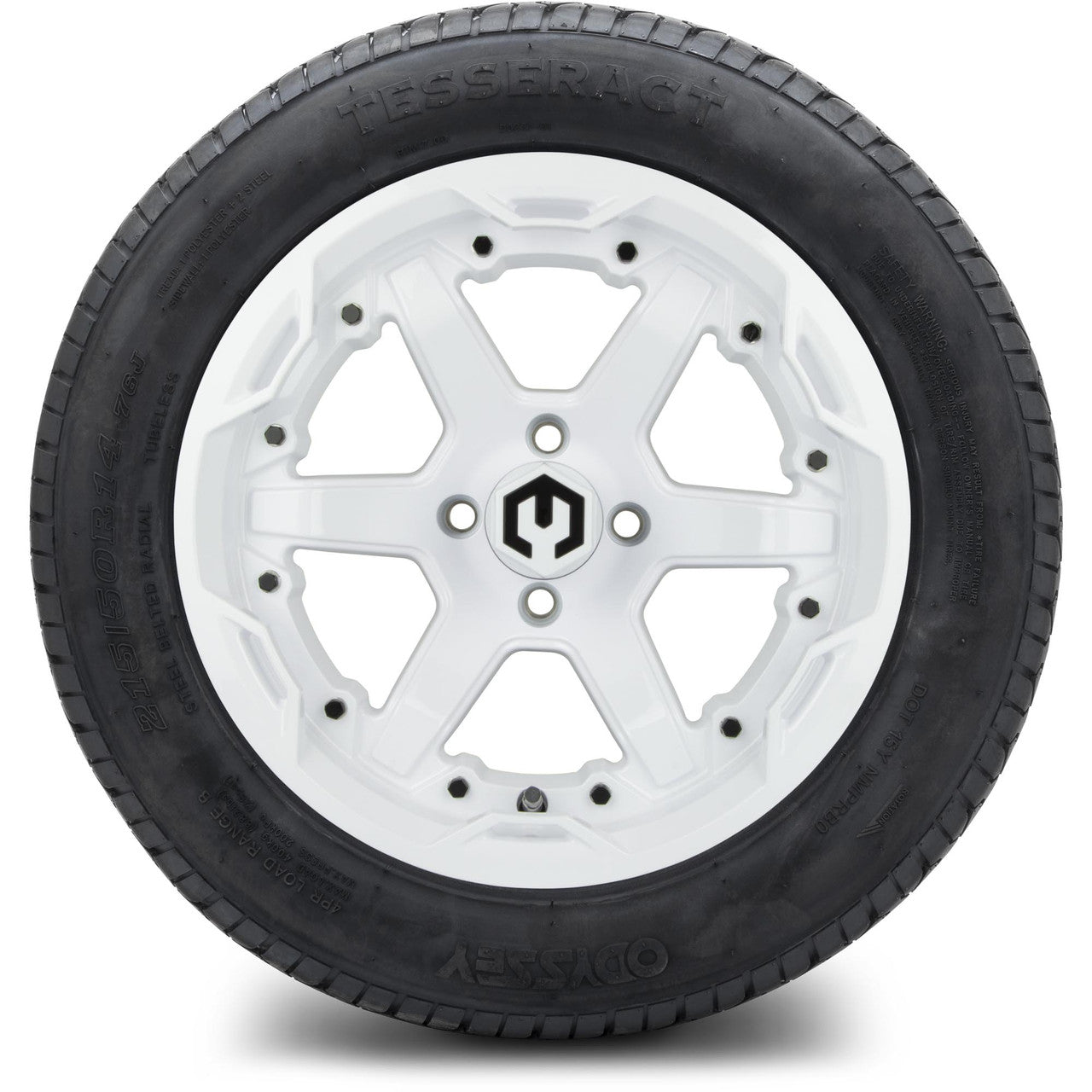 MODZ® 14" Gladiator Glossy White Wheels and Street Tires Combo (MODZ Street Fox Radial 23x10-14)