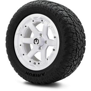 MODZ® 14" Gladiator Glossy White Wheels & Off-Road Tires Combo (Arisun X-Armory All-Terrain 23x10-14 Radial)