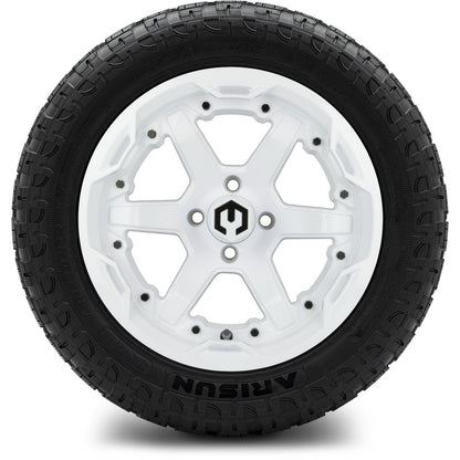 MODZ® 14" Gladiator Glossy White Wheels & Off-Road Tires Combo (Xcomp Gladiator 23-10-14 Radial)
