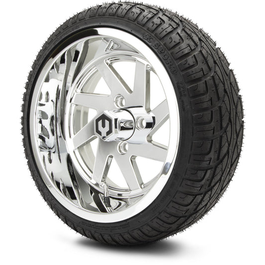 MODZ® 14" Fury Chrome Wheels & Street Tires Combo (Arisun X-Sport 205/30-14)