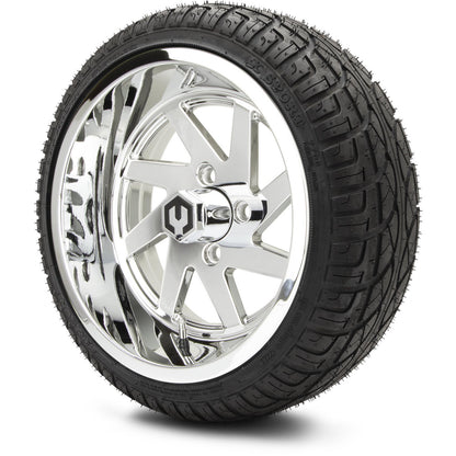 MODZ® 14" Fury Chrome Wheels & Street Tires Combo (MODZ Street Fox Radial 205/40-14)
