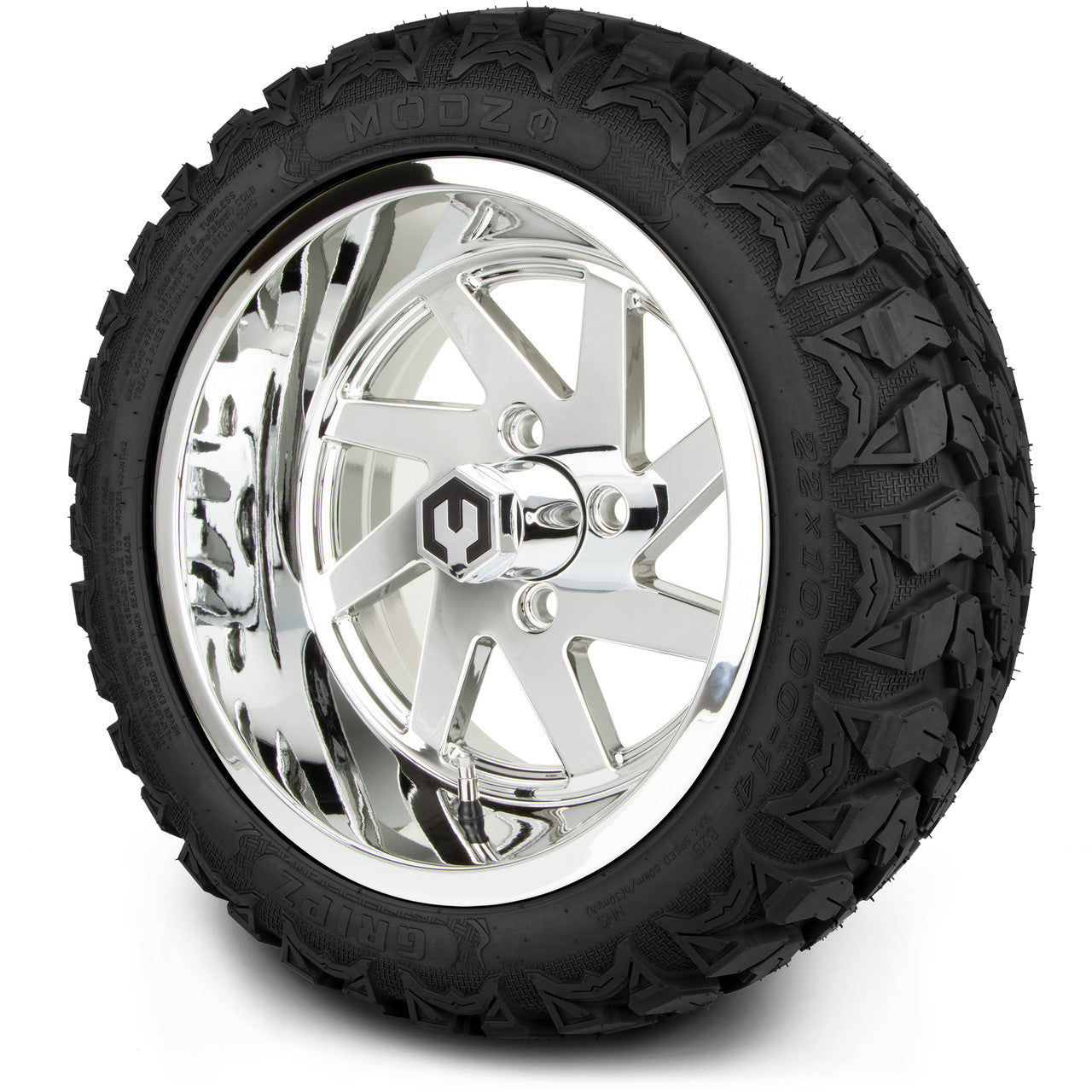 MODZ® 14" Fury Chrome Wheels & Off-Road Tires Combo (Arisun X-Armory All-Terrain 23x10-14 Radial)