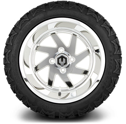 MODZ® 14" Fury Chrome Wheels & Off-Road Tires Combo (Xcomp Gladiator 23-10-14 Radial)