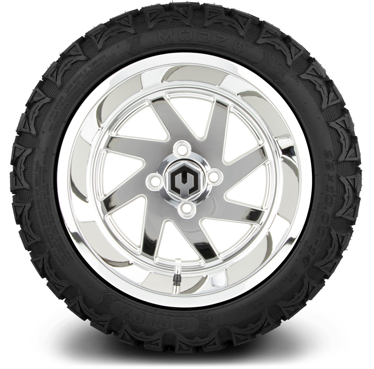 MODZ® 14" Fury Chrome Wheels & Off-Road Tires Combo (Arisun X-Trail All-Terrain 23x10-14)