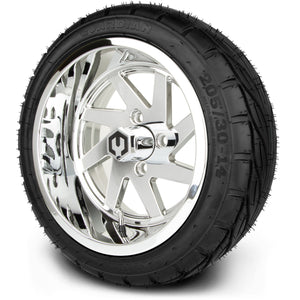 MODZ® 14" Fury Chrome Wheels & Street Tires Combo (MODZ Guardian 205/30-14)