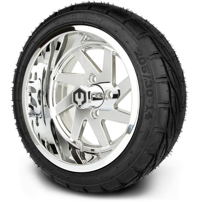 MODZ® 14" Fury Chrome Wheels & Street Tires Combo (MODZ Street Fox Radial 23x10-14)
