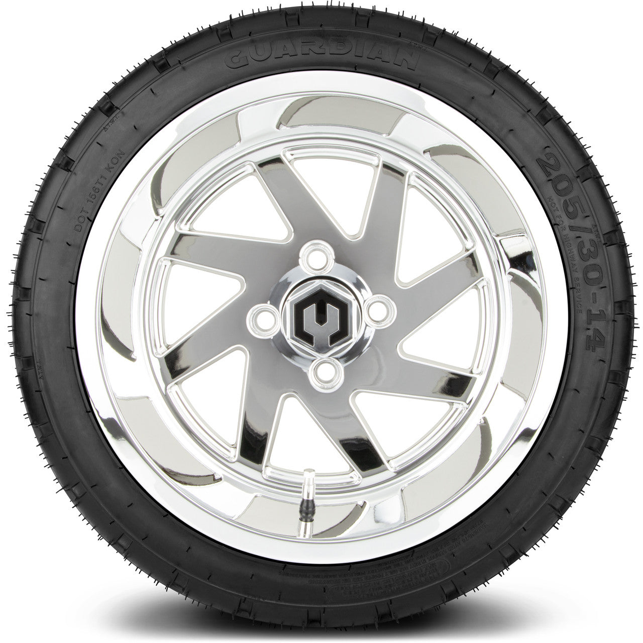 MODZ® 14" Fury Chrome Wheels & Street Tires Combo (MODZ Street Fox Radial 23x10-14)
