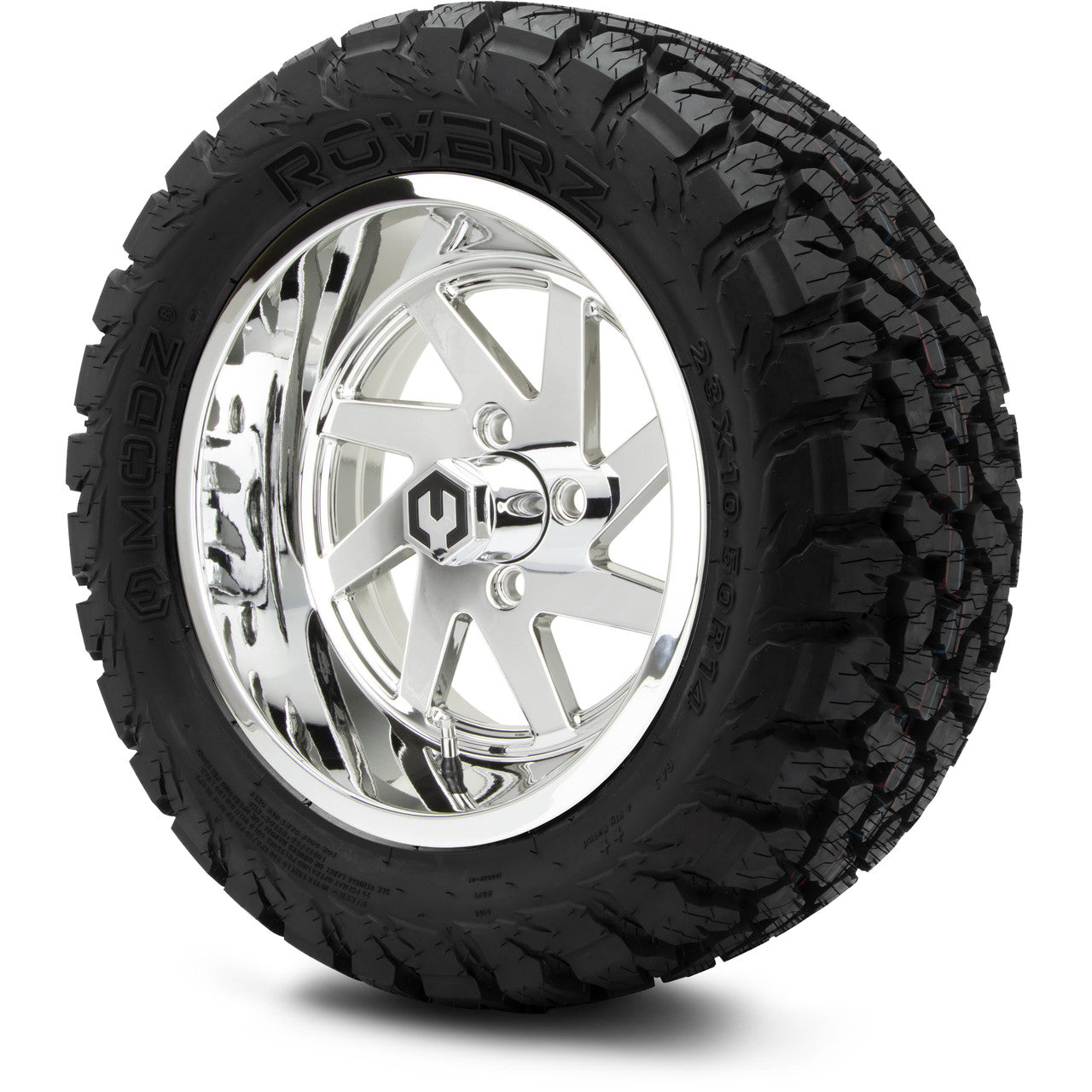 MODZ® 14" Fury Chrome Wheels & Off-Road Tires Combo (Xcomp Gladiator 23-10-14 Radial)