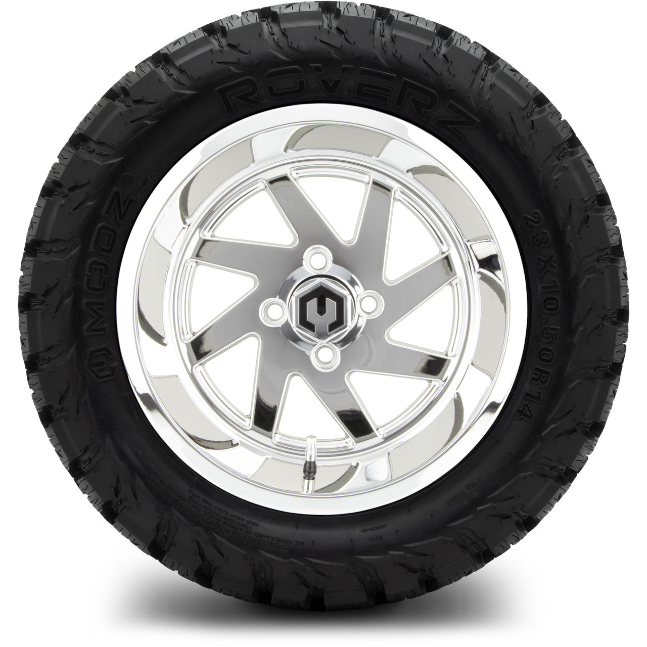 MODZ® 14" Fury Chrome Wheels & Off-Road Tires Combo (Xcomp Gladiator 23-10-14 Radial)