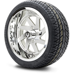 MODZ® 14" Fury Chrome Wheels & Street Tires Combo (Odyssey Tesseract Steel Belted Radial 215/35-14)