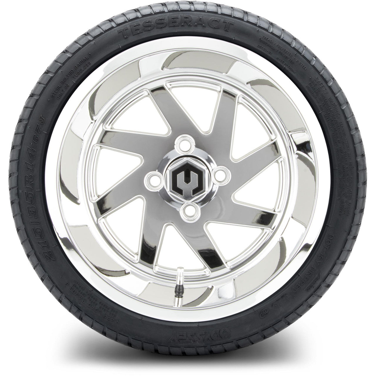 MODZ® 14" Fury Chrome Wheels & Street Tires Combo (MODZ Street Fox Radial 205/40-14)