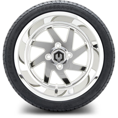 MODZ® 14" Fury Chrome Wheels & Street Tires Combo (MODZ Street Fox Radial 205/40-14)