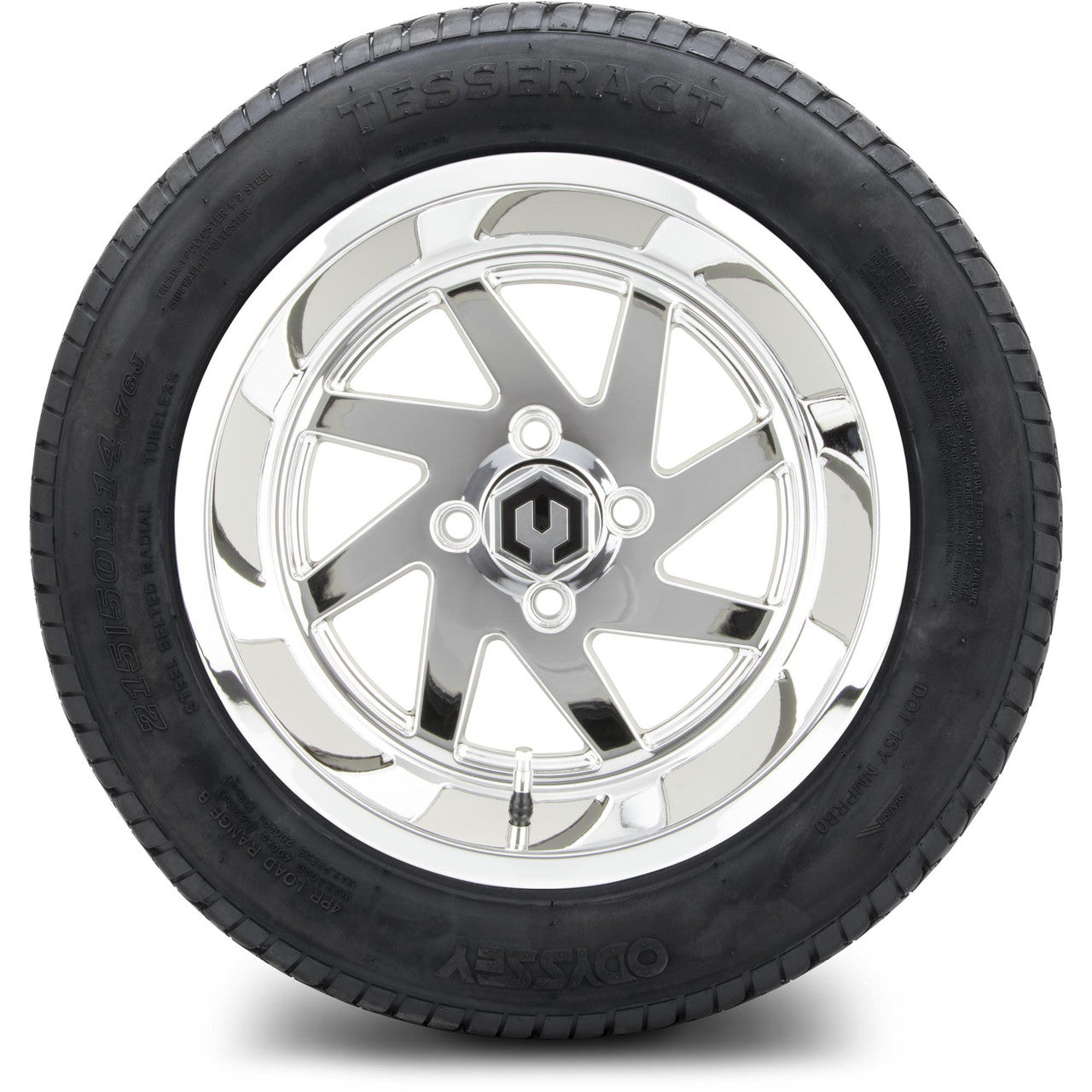 MODZ® 14" Fury Chrome Wheels & Street Tires Combo (MODZ Street Fox Radial 205/40-14)