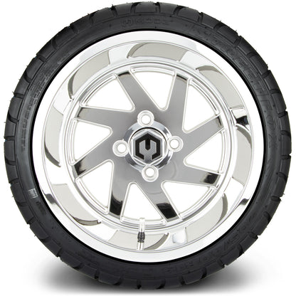 MODZ® 14" Fury Chrome Wheels & Street Tires Combo (MODZ Street Fox Radial 205/40-14)