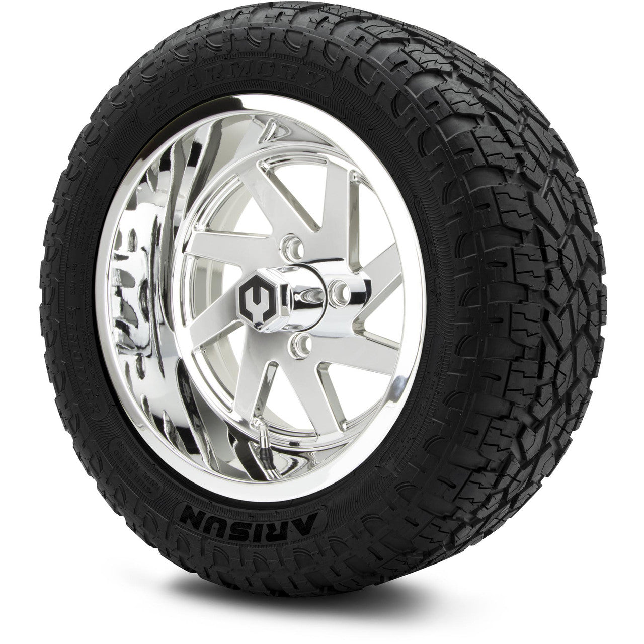 MODZ® 14" Fury Chrome Wheels & Off-Road Tires Combo (Xcomp Gladiator 23-10-14 Radial)