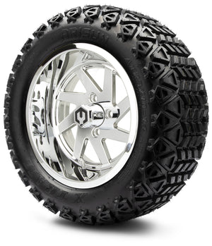 MODZ® 14" Fury Chrome Wheels & Off-Road Tires Combo (Xcomp Gladiator 23-10-14 Radial)