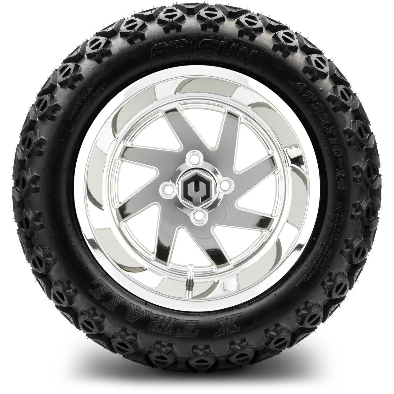 MODZ® 14" Fury Chrome Wheels & Off-Road Tires Combo (Xcomp Gladiator 23-10-14 Radial)