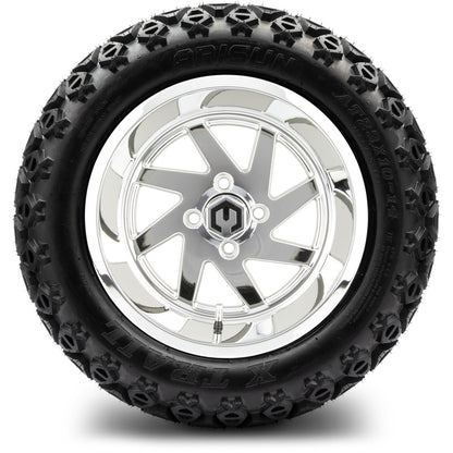 MODZ® 14" Fury Chrome Wheels & Off-Road Tires Combo (Xcomp Gladiator 23-10-14 Radial)