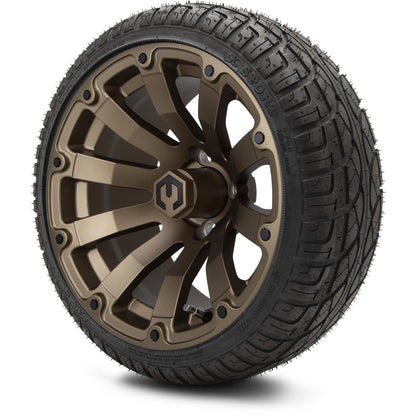 MODZ® 14" Bomber Matte Bronze Wheels & Street Tires Combo (MODZ Street Fox Radial 205/40-14)