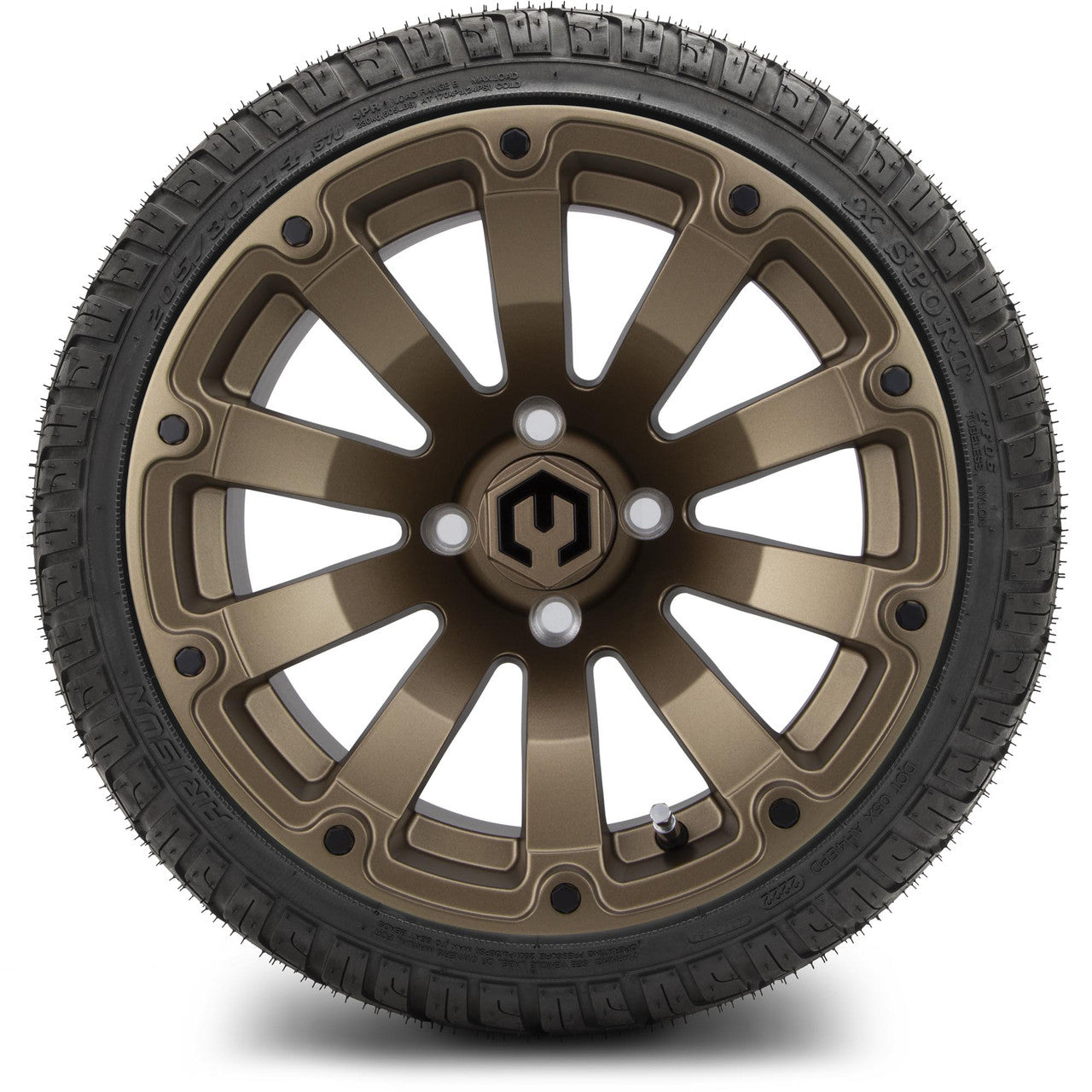 MODZ® 14" Bomber Matte Bronze Wheels & Street Tires Combo (MODZ Street Fox Radial 205/40-14)