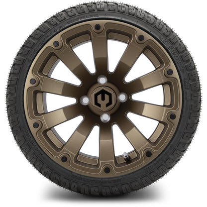 MODZ® 14" Bomber Matte Bronze Wheels & Street Tires Combo (MODZ Street Fox Radial 205/40-14)