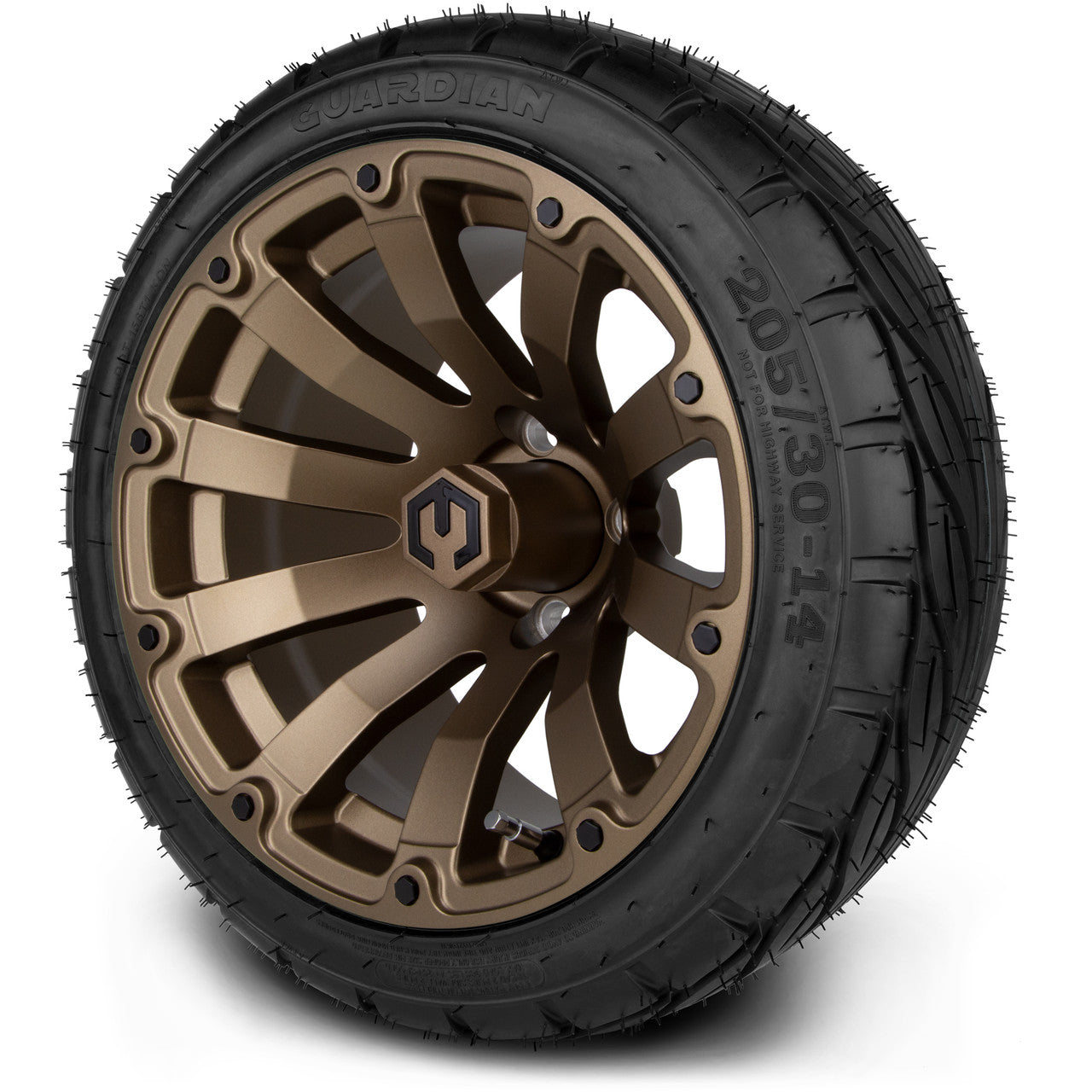 MODZ® 14" Bomber Matte Bronze Wheels & Street Tires Combo (Arisun Cruze 205/30-14)