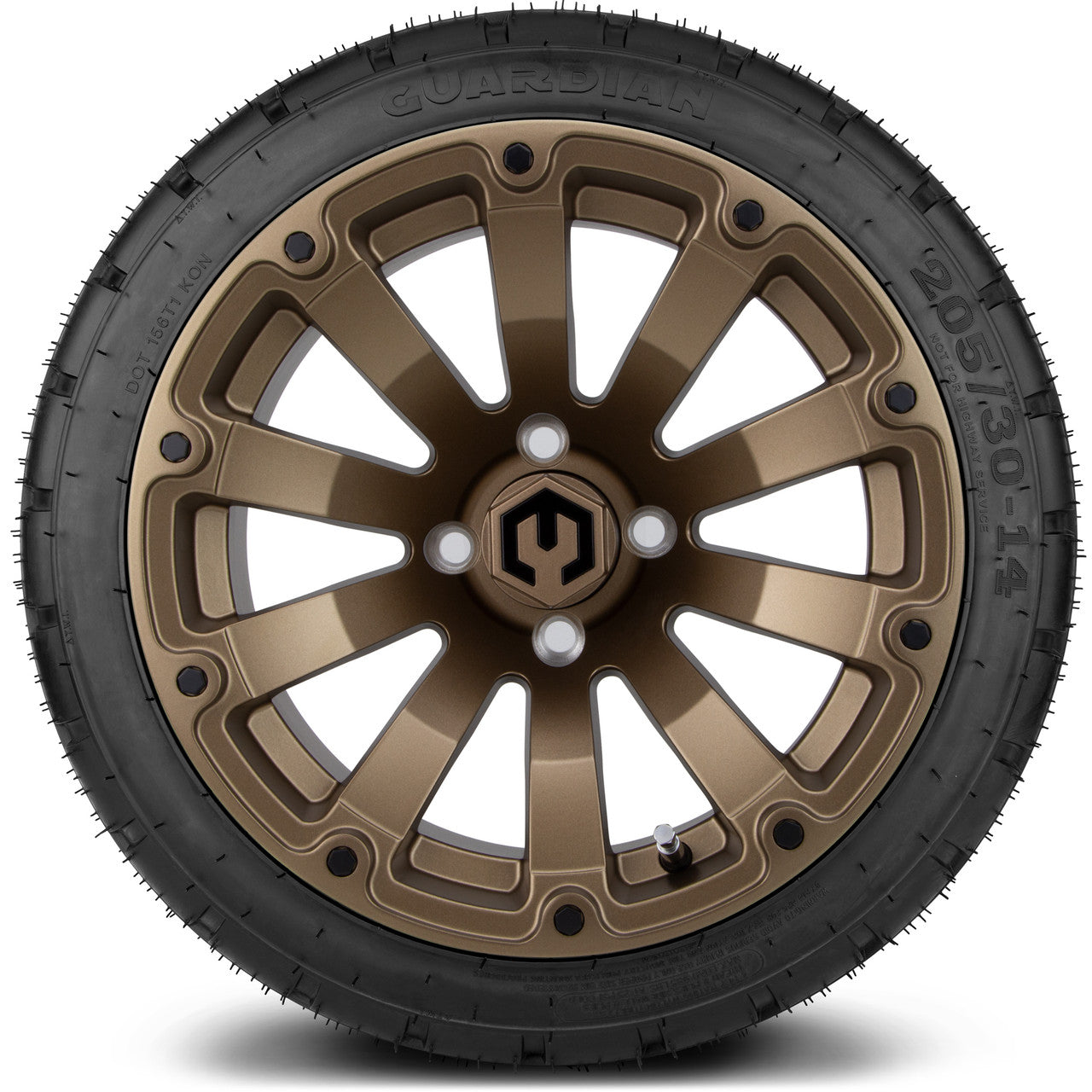 MODZ® 14" Bomber Matte Bronze Wheels & Street Tires Combo (MODZ Street Fox Radial 23x10-14)