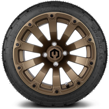 MODZ® 14" Bomber Matte Bronze Wheels & Street Tires Combo (MODZ Street Fox Radial 23x10-14)