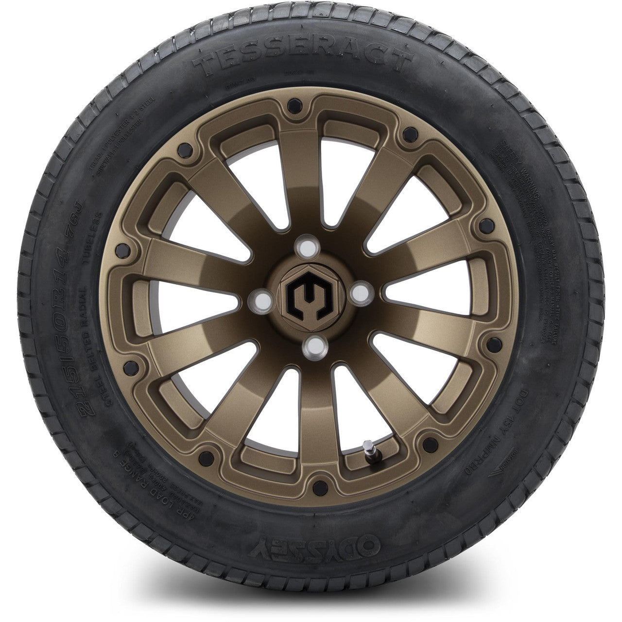MODZ® 14" Bomber Matte Bronze Wheels & Street Tires Combo (Odyssey Tesseract Steel Belted Radial 215/50-14)