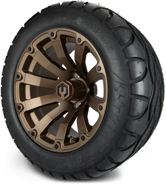 MODZ® 14" Bomber Matte Bronze Wheels & Street Tires Combo (MODZ Street Fox Radial 23x10-14)