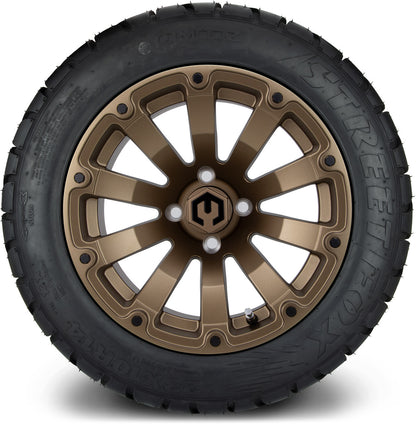 MODZ® 14" Bomber Matte Bronze Wheels & Street Tires Combo (Arisun Cruze 205/30-14)