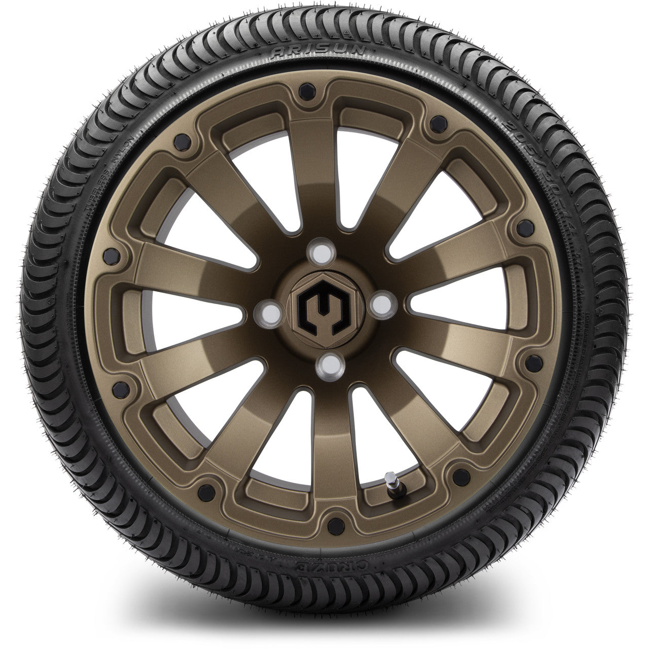 MODZ® 14" Bomber Matte Bronze Wheels & Street Tires Combo (MODZ Street Fox Radial 23x10-14)