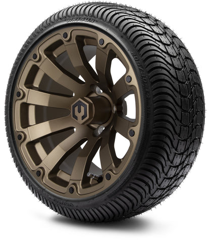 MODZ® 14" Bomber Matte Bronze Wheels & Street Tires Combo (MODZ Street Fox Radial 205/40-14)
