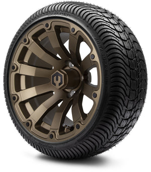 MODZ® 14" Bomber Matte Bronze Wheels & Street Tires Combo (Arisun Cruze 205/30-14)