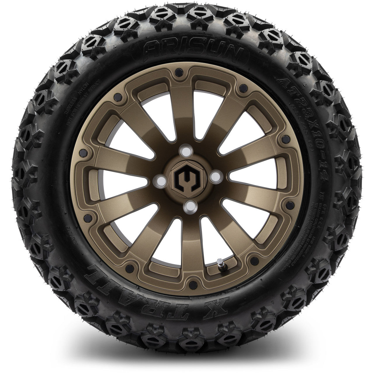 MODZ® 14" Bomber Matte Bronze Wheels & Off-Road Tires Combo (Arisun X-Armory All-Terrain 23x10-14 Radial)