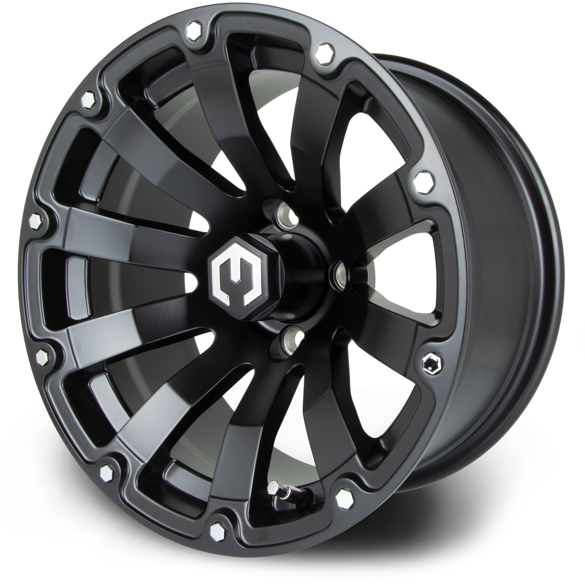 MODZ® 14" Bomber Matte Black Wheels & Street Tires Combo (MODZ Street Fox Radial 23x10-14)