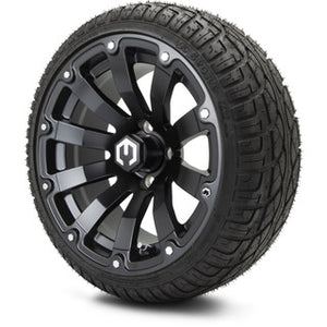 MODZ® 14" Bomber Matte Black Wheels & Street Tires Combo (Arisun X-Sport 205/30-14)